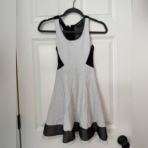 Bebe White and Black Mini Dress